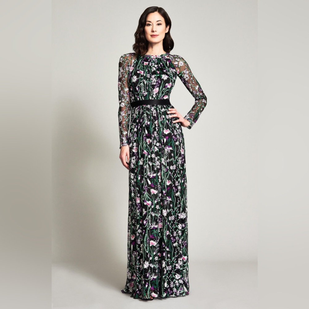 NWOT | Tadashi Shoji, MAIYA EMBROIDERED FLORAL GOWN, Women's Sz 12